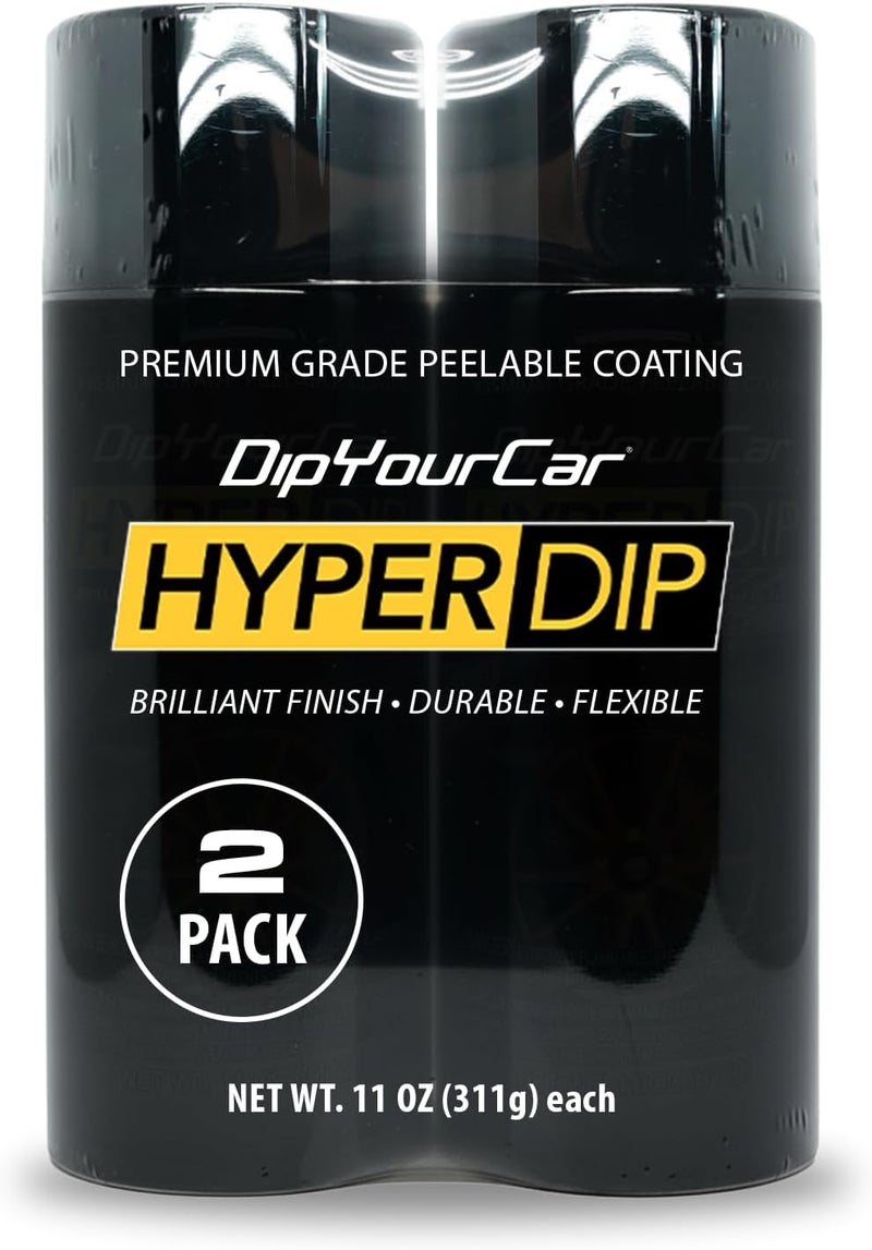 DipYourCar HyperDip Peelable Car Paint - 2-Pack Automotive Spray Paint for Wheels, Emblems, Mirrors and More - Piano Black - Image 1